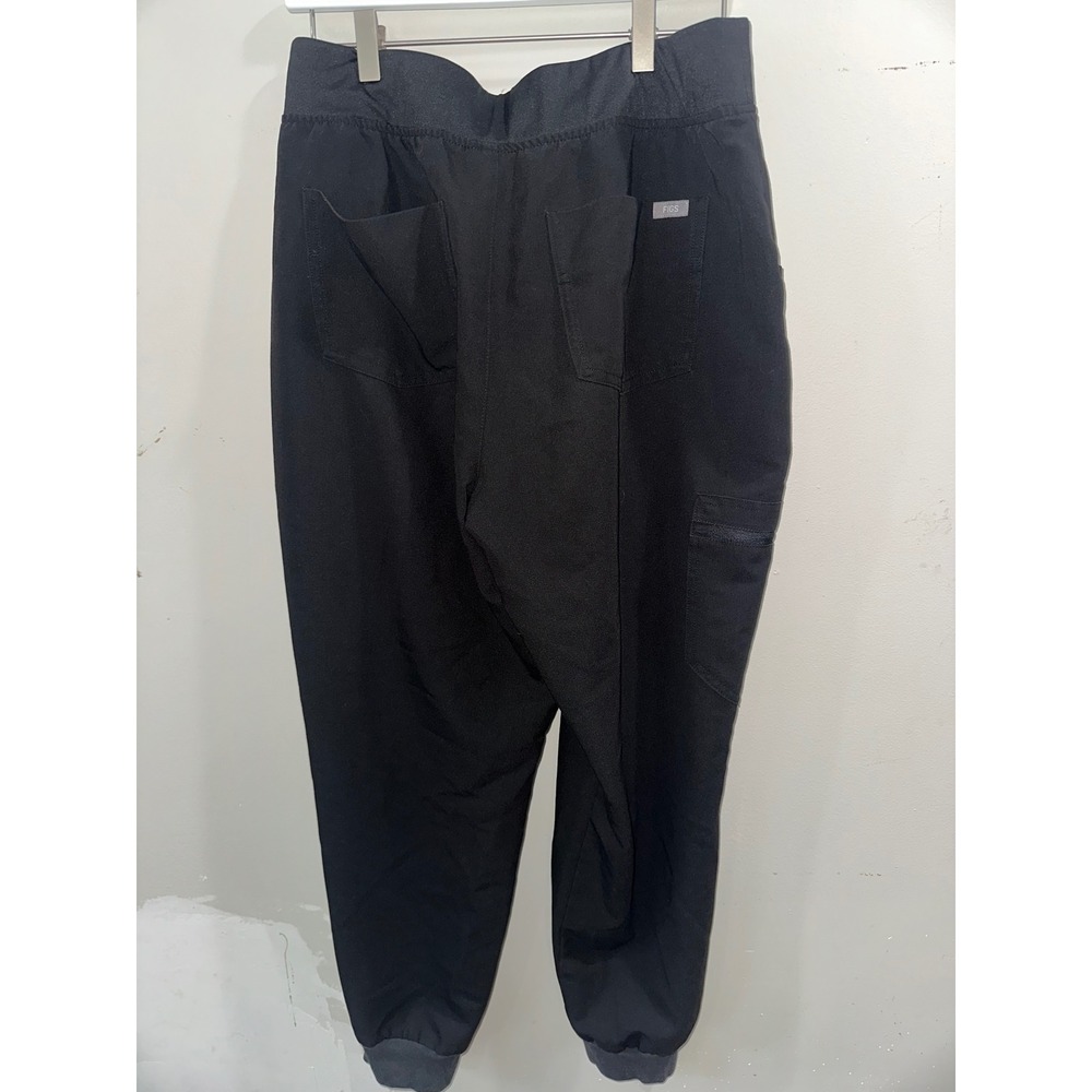 FIGS HW Zamora Jogger Scrub Pants Black High Waist Petite Large W22SW2012P - Picture 2 of 7